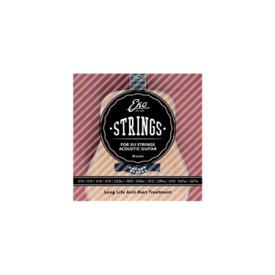 Afbeelding van EKO ACB1047L 12 snaren set voor snarige akoestische westerngitaar 010 047 (12 stuks)
