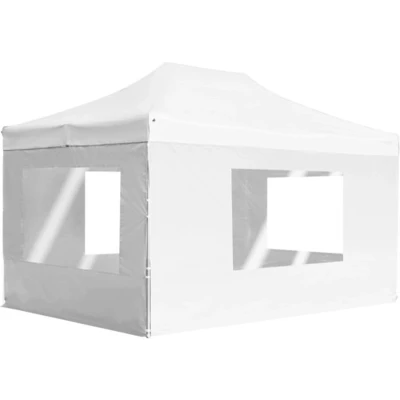 Afbeelding van Partytent inklapbaar met wanden 4,5x3 m aluminium wit