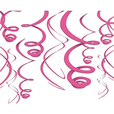Afbeelding van Decoratie swirl donkerroze 12 stuks