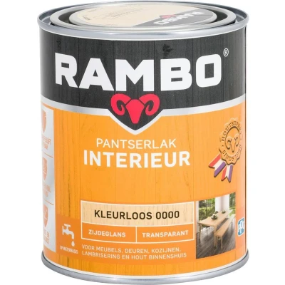 Afbeelding van Rambo Interieur Lak Transparant Zijdeglans Kleurloos 0000 0,25 liter