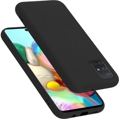 Afbeelding van Cadorabo Hoesje geschikt voor Samsung Galaxy A51 4G / M40s in LIQUID ZWART Beschermhoes gemaakt van flexibel TPU silicone Case Cover