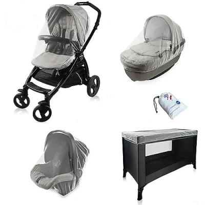 Image de Moustiquaire universelle TRANQUILISAFE® pour landau, poussette, nacelle, couffin, cosy et lit parapluie de toutes marques + housse rangement OFFERTE Nouvelle version