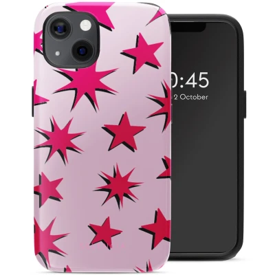 Afbeelding van Selencia Hoesje Geschikt voor iPhone 13 Vivid Backcover MagSafe Stars Rubine Red Light Pink