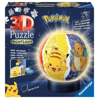 Image de Puzzle 3D Ravensburger Ball Pokémon illuminé 72 pièces