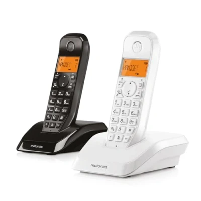 Image de Motorola Téléphone Sans Fil S1202 Dect Duo Mix Black&amp;white (s1202wb)