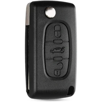 Afbeelding van ENERGY01 HU83 CE0523 3 toetsen sleutelhoes compatibel met Peugeot 407 307 308 607 lemmet RAYNURE batterijvak op elektronische kaart tevreden of geld terug