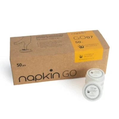 Afbeelding van Napkin GO 07 Citroengrasdoekjes, bevochtigd, in capsule, hypoallergeen, 50 stuks
