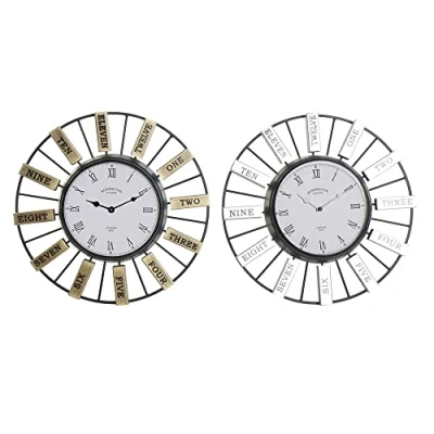 Afbeelding van Muurklok DKD Home Decor Kristal Ziverachtig Gouden Ijzer (40 x 6.4 40 cm) (2 pcs)