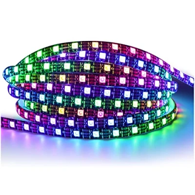 Afbeelding van Tesfish WS2812B Ledstrip, 5 V, IP65, waterdicht, RGB, led, pixelstrip, m, 5050, 300 leds, zwart, PCB, volledige kleur, personaliseerbaar, smart lichtstrip voor reclame, decoratie,