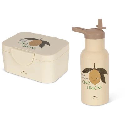 Afbeelding van Konges Sløjd Back to School set Lunchbox/Brooddoos + Drinkfles Lemon