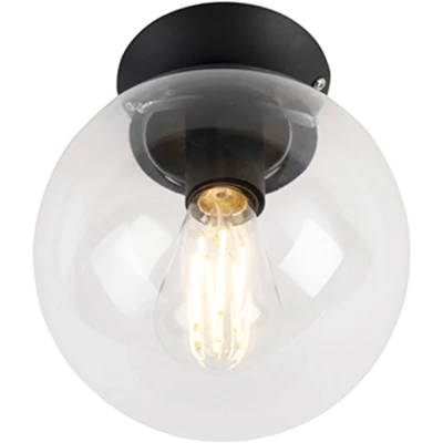 Afbeelding van QAZQA Art deco plafondlamp zwart Pallon