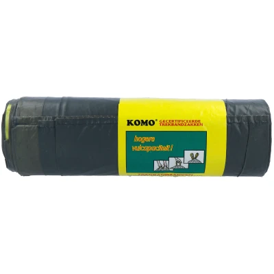 Afbeelding van Vuilniszak Komo 60 liter met trekband rol à15 stuks zwart