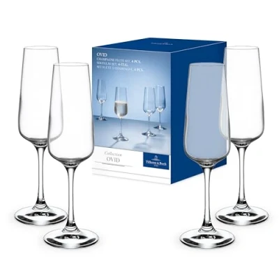 Afbeelding van Villeroy &amp; Boch Ovid Champagneglas 25 Cl Set Van 4 Transparant