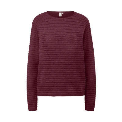 Afbeelding van QS MIT Strukturmuster Trui, Dames, Maat: Large, Bordeaux