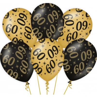 Afbeelding van Ballonnen 60 jaar 30cm 6 stuks