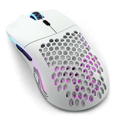 Image de Glorious Model O Souris 6 boutons sans fil 2.4 GHz récepteur USB blanc mat