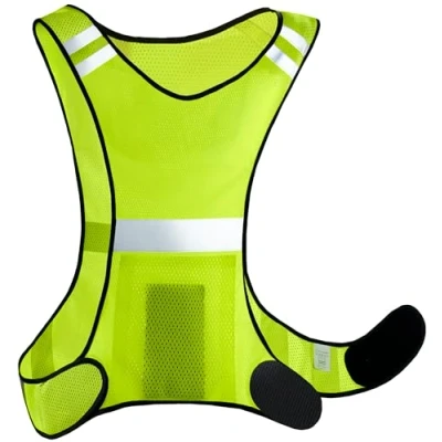 Afbeelding van Reflecterend vest met hoge zichtbaarheid, dames en heren, ademend, licht, neonjas voor hardlopen, fietsen (XL, XXL)