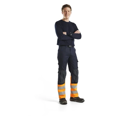 Afbeelding van Blaklader Multinorm inherent werkbroek 1488 1513 Marineblauw/Oranje