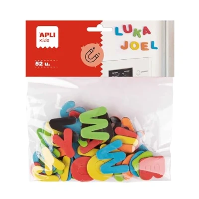Afbeelding van APLI Kids 19370 52 stuks EVA magneetletters in verschillende kleuren voor kinderen met magneten van schuim