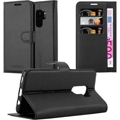 Afbeelding van Cadorabo Hoesje geschikt voor Samsung Galaxy S9 PLUS in PHANTOM ZWART Beschermhoes met magnetische sluiting, standfunctie en kaartvakje Book Case Cover Etui