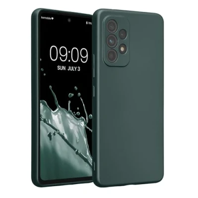 Afbeelding van kwmobile Hoesje compatibel met Samsung Galaxy A53 5G hoes Zachte TPU telefoonhoes metallic petrol