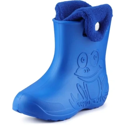 Afbeelding van Ladeheid LA CA FrogButton Kinder Regenlaarzen Rubber met Binnenschoen EVA Wasbare Blauw/Navy Blauw 32/33