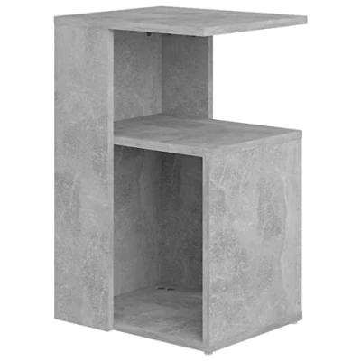 Afbeelding van vidaXL Bijzettafel, betongrijs, 36 x 30 56 cm, bewerkt hout