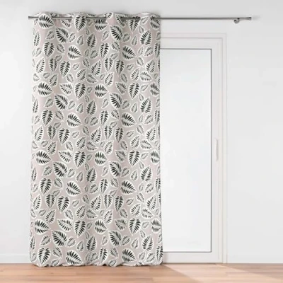 Afbeelding van douceur d&#039;intérieur, Oogjesgordijn (140 x 260 cm) Alma zwart, bedrukt polyester