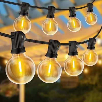 Afbeelding van ZYRIVON Lichtsnoer van 30 m, buitenverlichting voor de tuin met 50 + 3 G40 leds, 2700 K, warm wit, tuinverlichting, waterdicht, Kerstmis, bruiloft, feest, tuin, terras