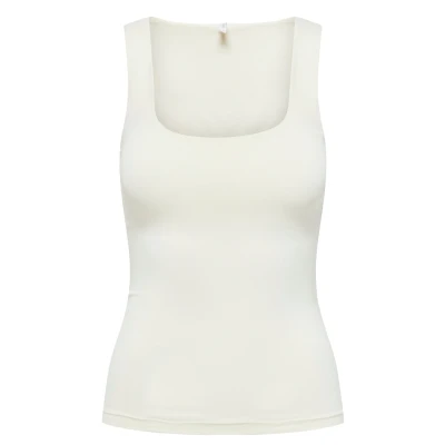 Afbeelding van ONLY OHNE ÄRMEL Top, Dames, Maat: Medium, Cloud dancer