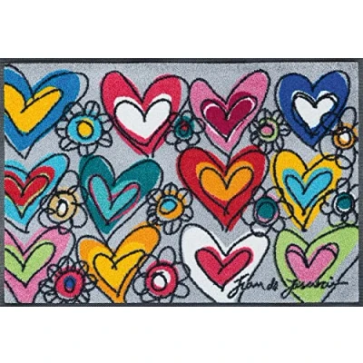 Afbeelding van wash+dry Met Love vuilvangmat 50 x 75 cm voor binnen en buiten wasbaar