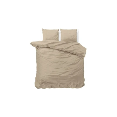 Afbeelding van Dekbedovertrek Satin Point Eenpersoons (140x200 cm) Taupe Microvezel Dessin: Patroon Zensation Dekbed Discounter.nl