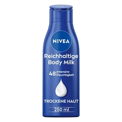 Afbeelding van NIVEA Rijke lichaamsmelk (250 ml), intensieve voedende crème met natuurlijke amandelolie, diepvoedende lotion en vitamine E