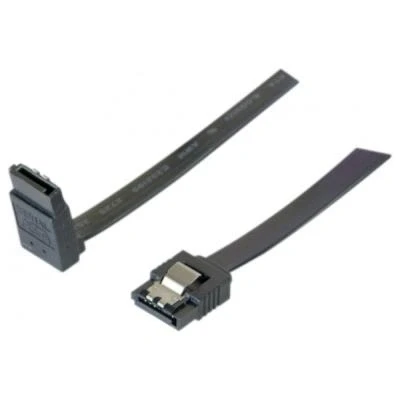 Image de Câble Sata 6gb/s Coudé Haut Slim Sécurisé (noir) 50 cm