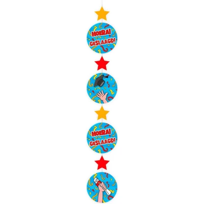 Afbeelding van Hoera Geslaagd Cartoon Decoratie Per stuk