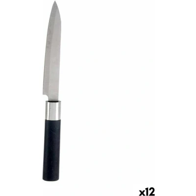 Afbeelding van Keukenmes 3 x 23,5 2 cm Zilverkleurig Zwart Roestvrij staal Plastic (12 Stuks)