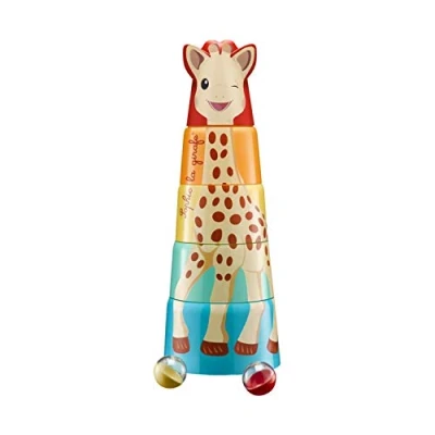 Afbeelding van Sophie de giraf Reuze Stapeltoren Kinderspeelgoed Kraamcadeau Babyshower cadeau Vanaf 10 maanden Tot 56 cm hoog 5 Delig
