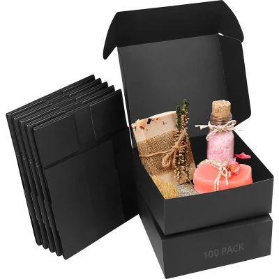 Afbeelding van Kurtzy Kraft Zwarte Hobby Geschenk Doosjes (100 Pak) Doos Meet 12 x 5 cm Makkelijk te Assembleren Vierkante Presentatie Dozen Feesten, Verjaardagen, Huwelijken, Vakanties