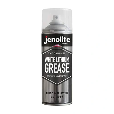 Afbeelding van JENOLITE Spray de Graisse au lithium blanc 400 ml lubrifiant multi usages haute résistance en aérosol pour métal sur Prévient l&#039;usure et la corrosion