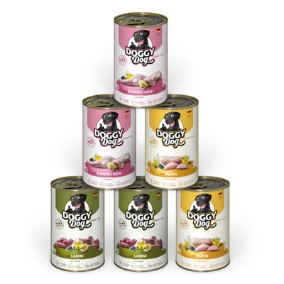 Afbeelding van 6x400g Doggy Dog Adult Sensitive Mix (3 soorten) nat hondenvoer