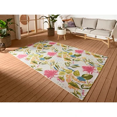 Afbeelding van Binnen &amp; Buitenkleed Flowers Leaves 80x165 cm Meerkleurig 123vloerkleed.nl is de online webshop voor vloerkleden en woonaccessoires.