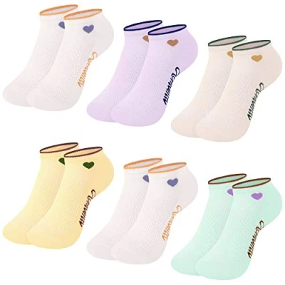 Afbeelding van L&amp;K II 92276 Set van 12 paar korte sport /vrijetijdssokken voor dames en meisjes, katoen, lente zomer.