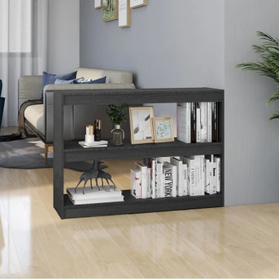 Afbeelding van Boekenkast/kamerscherm 100x30x71,5 cm grenenhout grijs