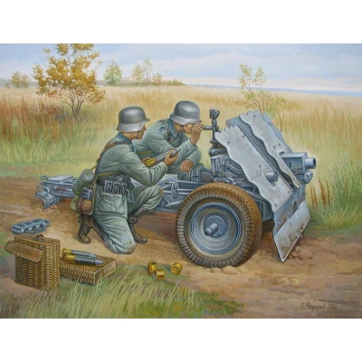 Afbeelding van Zvezda German 75 mm Infantry Gun (Zve6156) modelbouwsets, hobbybouwspeelgoed voor kinderen, modelverf en accessoires