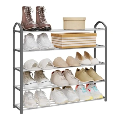Afbeelding van Rootz Schoenenrek Schoenenorganizer Schoenenstandaard Schoenenopslag Schoenenhouder Schoenentoren Schoenendisplay Grijs 31,5x8,1x2,6 inch