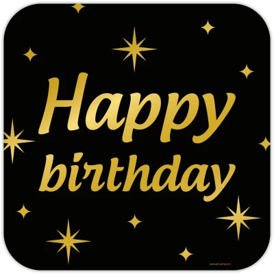 Afbeelding van Happy Birthday Deurbord Classy 50x50cm