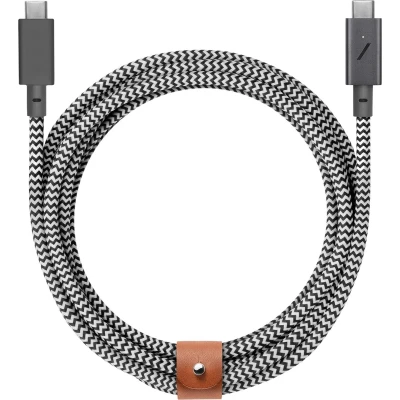 Afbeelding van Native Union Belt USB kabel 2.0 2,4 m C Zwart, Wit