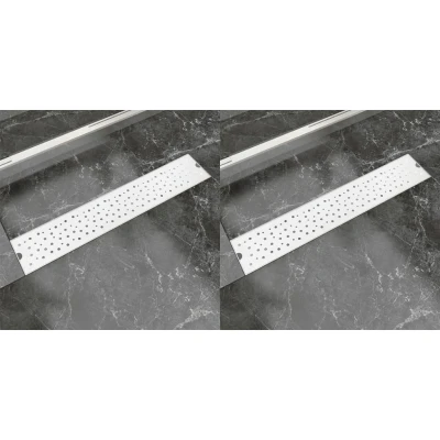 Afbeelding van Doucheafvoer 2 st rechthoekig bubbel 630x140 mm roestvrij staal