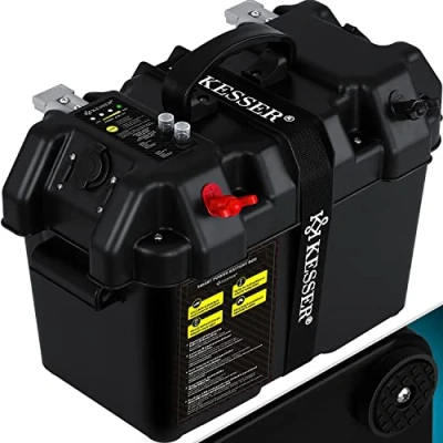 Afbeelding van KESSER® accubox voor bootmotor, elektromotor, rubberboot, buitenboordmotor, boten, USB