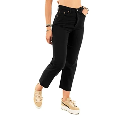 Image de Levi&#039;s Femme Jeans Ribcage Straight Ankle, Black Heart, 33W / 29L